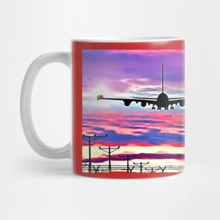 Airplane Landing at Los Angeles Mug